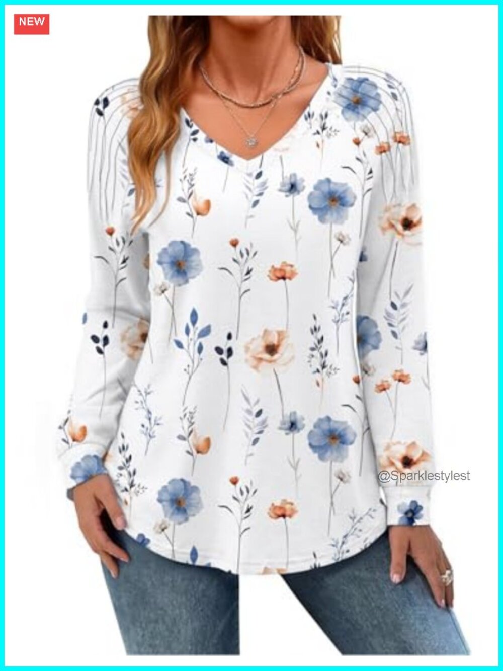 Womens Pleated Long Sleeve V Neck Tunic Blouse Dressy Casual